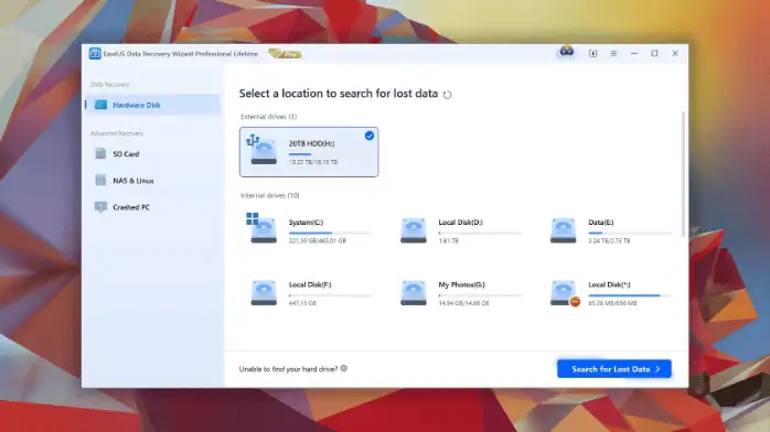 تحميل برنامج Easeus Data Recovery Wizard مفعل مدى الحياة